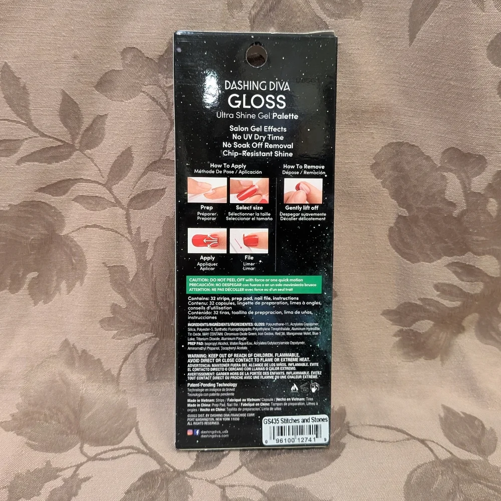 Dashing Diva Stitches And Stones Gel Nail Polish Strips, New With Tags! - Picture 2 of 7